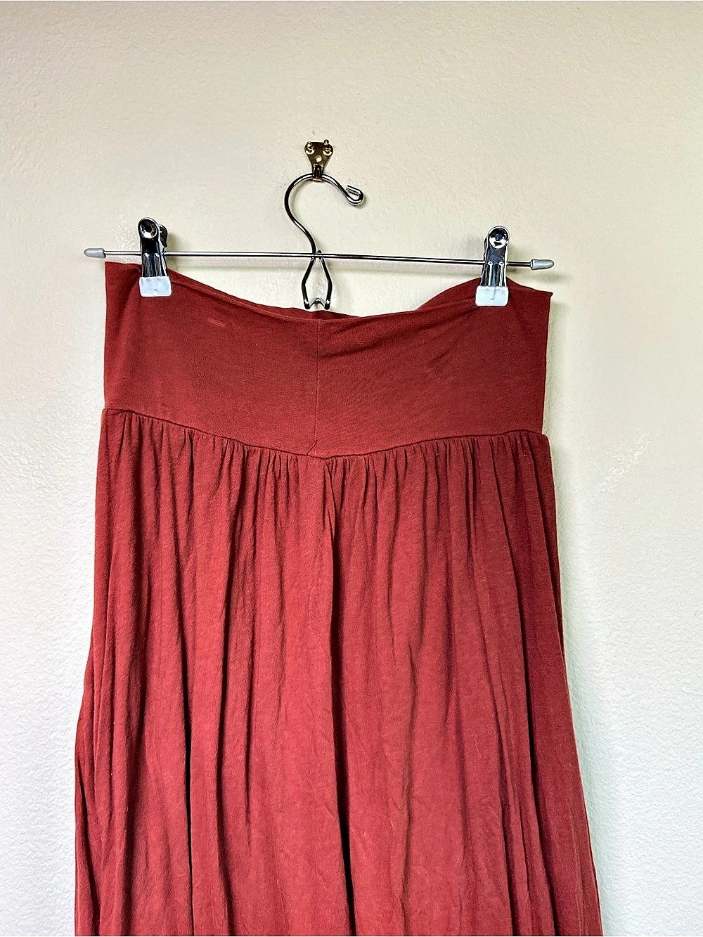 Garnet Hill Favorite Knit Maxi Skirt Red Medium - Picture 7 of 8
